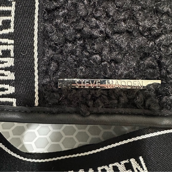 Steve Madden black sherpa authentic bwebber satchel - Picture 2 of 6